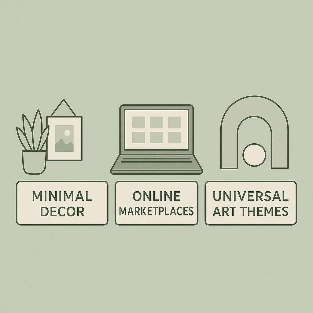 Icons for minimal decor, online marketplaces and universal art themes